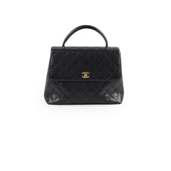 Chanel Vintage Kelly Top Handle Black Caviar GHW