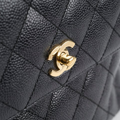 Chanel Vintage Kelly Top Handle Black Caviar GHW