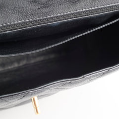 Chanel Vintage Kelly Top Handle Black Caviar GHW