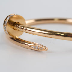 Cartier Juste Un Clou JUC Diamonds Pink Gold Size 16 Bracelet