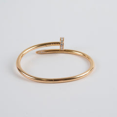 Cartier Juste Un Clou JUC Diamonds Pink Gold Size 16 Bracelet