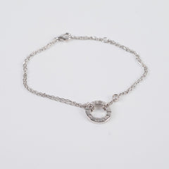 Cartier Love Circle Bracelet White Gold 2 Diamonds
