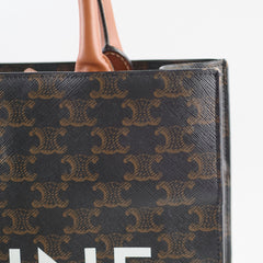 Celine Vertical Cabas Triomphe Canvas Tote with Celine Print