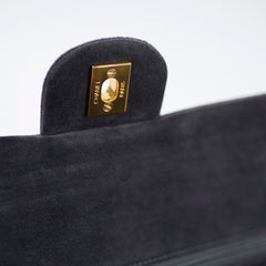 Chanel Vintage Chevron Suede Medium Black Classic Flap