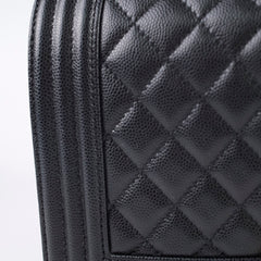 Chanel Old Medium Boy Quilted Caviar Black
