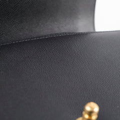 Chanel Old Medium Boy Quilted Caviar Black