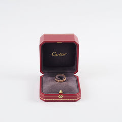 Cartier Small Model Love Ring Pink Gold 8 Diamonds Ring Size 52
