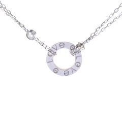 Cartier Love Circle White Gold 2 Diamonds Necklace
