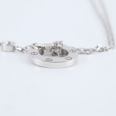 Cartier Love Circle White Gold 2 Diamonds Necklace