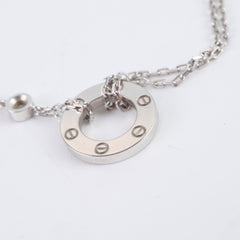 Cartier Love Circle White Gold 2 Diamonds Necklace