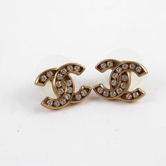 Chanel CC Logo Crystal Earrings Stud