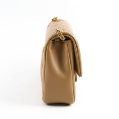 Chanel seasonal flap dark beige (microchip)