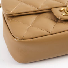 Chanel seasonal flap dark beige (microchip)