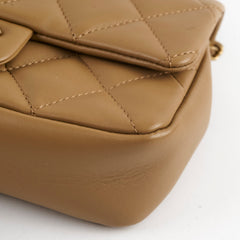 Chanel seasonal flap dark beige (microchip)