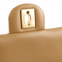 Chanel seasonal flap dark beige (microchip)