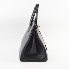 Hermes Birkin 35 Ardennes Black - Stamp Square F (2002)