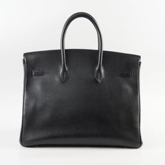 Hermes Birkin 35 Ardennes Black - Stamp Square F (2002)