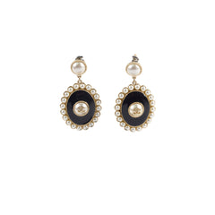 Chanel CC Pearl Oval Earrings (Costume Jewellery)