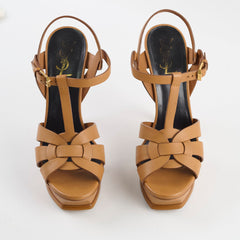Saint Laurent Tribute Platform Heels Tan Size 37