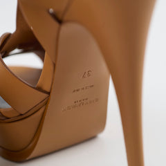 Saint Laurent Tribute Platform Heels Tan Size 37
