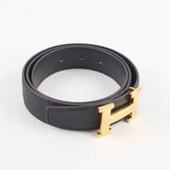 Hermes Constance Belt Togo Swift Black Size 90 Y stamp33303
