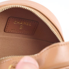 Chanel 19 Round Clutch Lambskin Tan