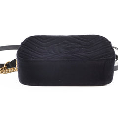 Gucci Marmont Velvet Camera Bag Black