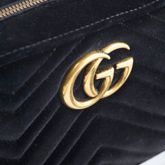 Gucci Marmont Velvet Camera Bag Black