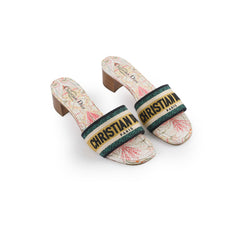 Christian Dior Embroidered D-Way Slides Size 37