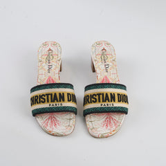 Christian Dior Embroidered D-Way Slides Size 37