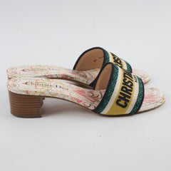 Christian Dior Embroidered D-Way Slides Size 37