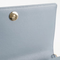 Dior Patent Wallet on Chain Dusty Blue