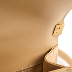 Chanel Small Boy Chevron Beige Calfskin