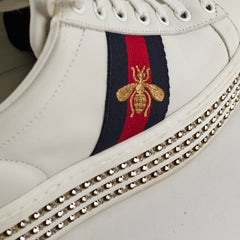 Gucci Ace Crystal Platform Sneakers White Size 37