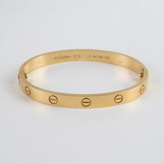 Cartier Classic Love Bracelet Yellow Gold Size 17
