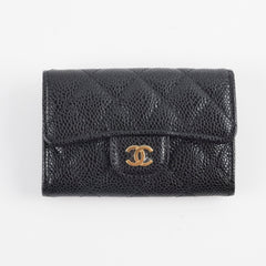 Chanel Caviar Flap Card Holder Black