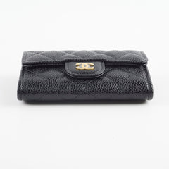 Chanel Caviar Flap Card Holder Black