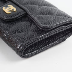 Chanel Caviar Flap Card Holder Black