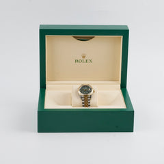 Rolex Datejust Oyster Perpectual Two Tone 31mm Floral Motif with Diamonds Watch Green 2023