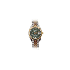 Rolex Datejust Oyster Perpectual Two Tone 31mm Floral Motif with Diamonds Watch Green 2023