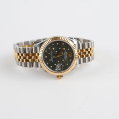 Rolex Datejust Oyster Perpectual Two Tone 31mm Floral Motif with Diamonds Watch Green 2023