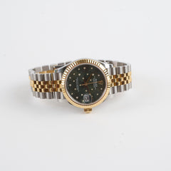Rolex Datejust Oyster Perpectual Two Tone 31mm Floral Motif with Diamonds Watch Green 2023