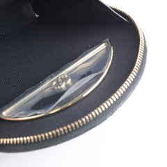 Chanel round top handle crossbody vanity caviar bag black