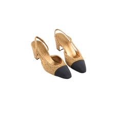 Chanel Pumps Slingbacks Gold Size 39