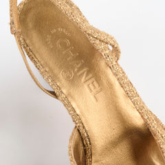 Chanel Pumps Slingbacks Gold Size 39