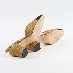 Chanel Pumps Slingbacks Gold Size 39
