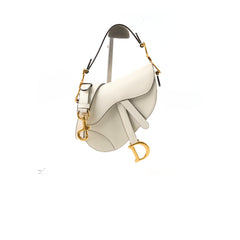 Dior Mini Saddle Bag White