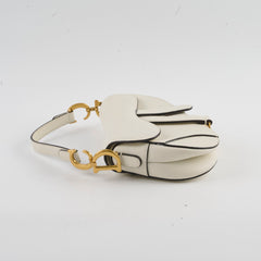 Dior Mini Saddle Bag White