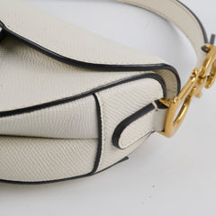Dior Mini Saddle Bag White