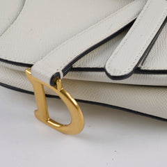 Dior Mini Saddle Bag White